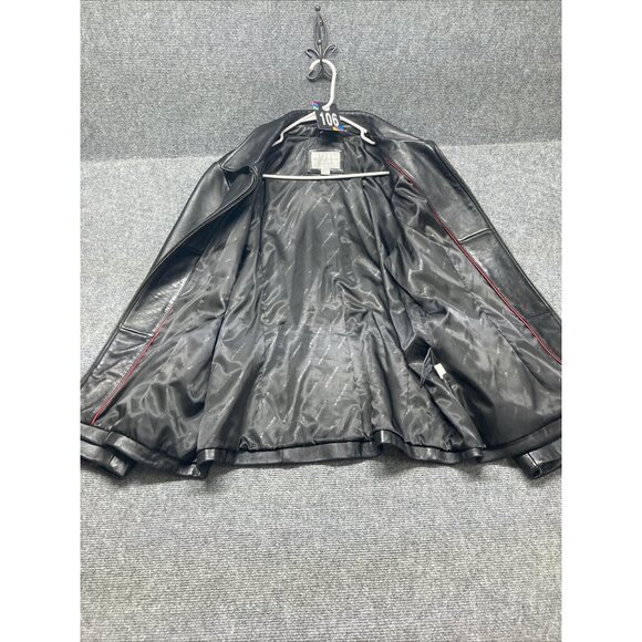 Worthington Genuine Lambskin Full Zip Black Leather Jacket Women's 1X - Picture 6 of 11